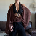 Brown Sheer Halter Top