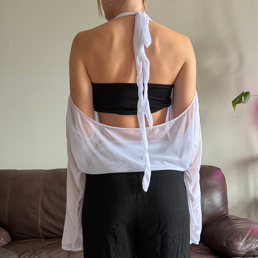 White Sheer Halter Top