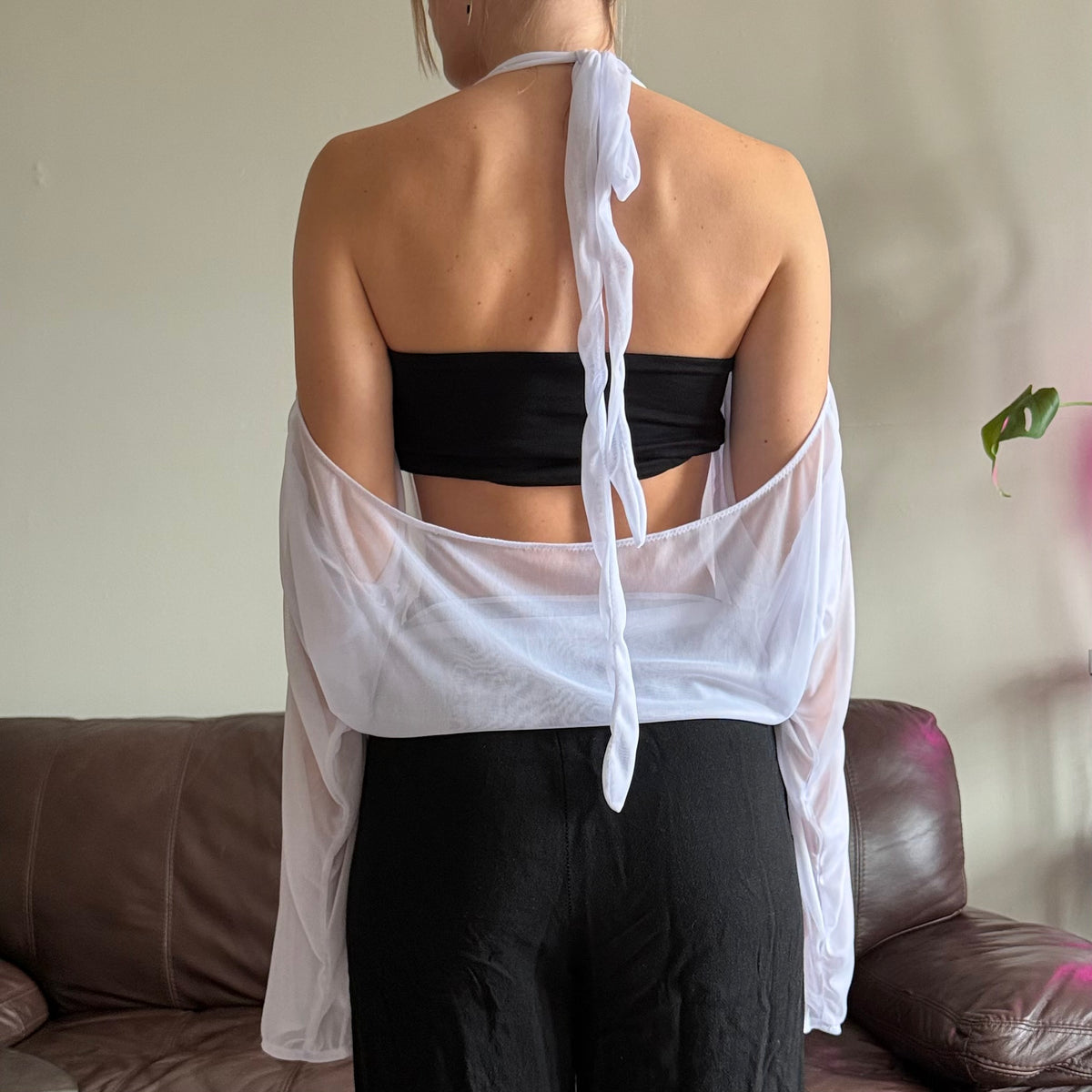 White Sheer Halter Top
