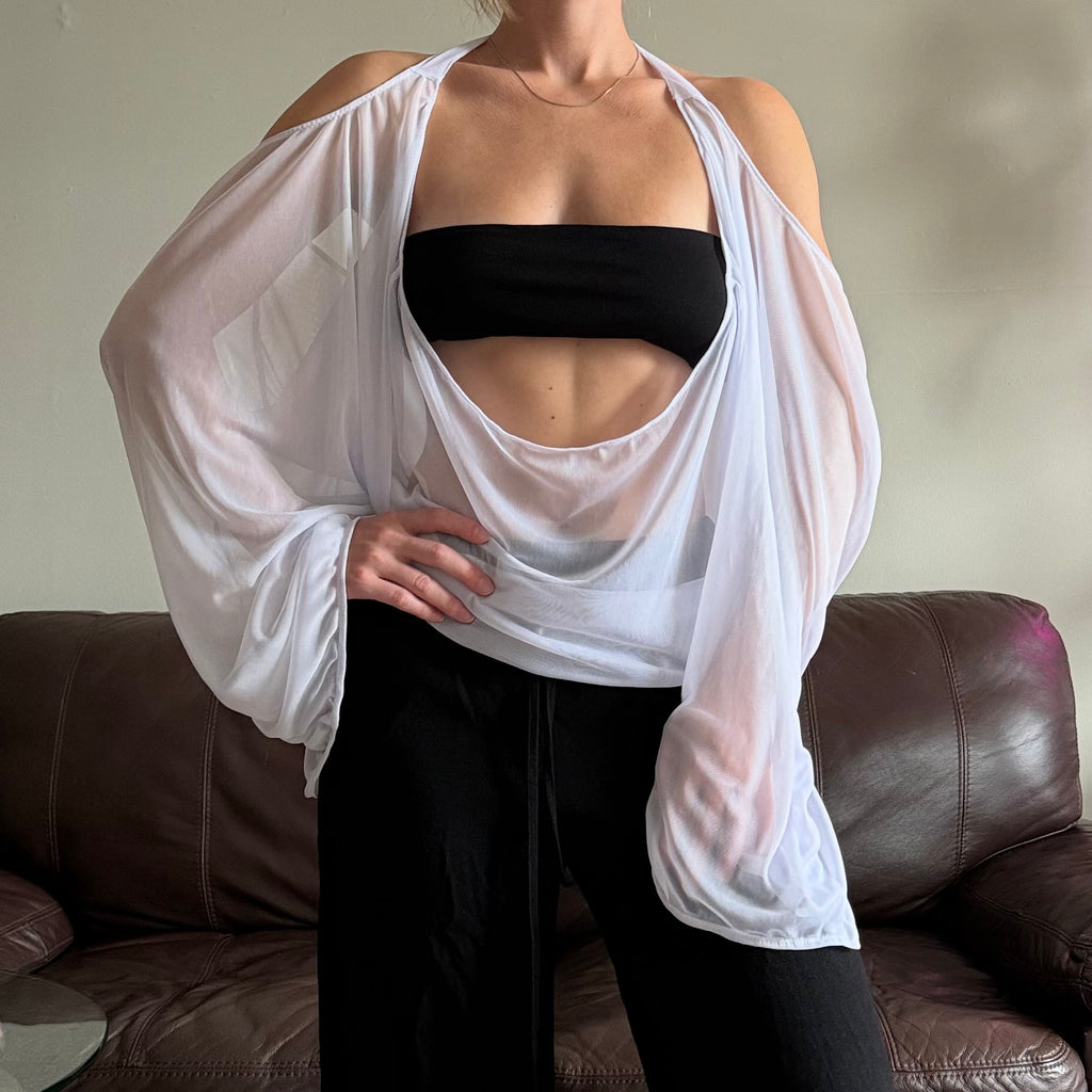 White Sheer Halter Top