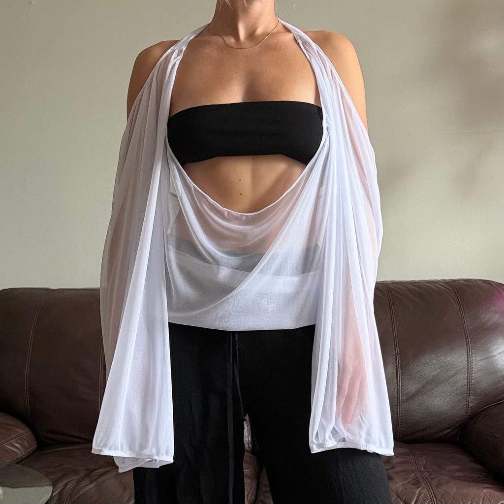 White Sheer Halter Top